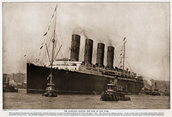 The Lusitania Leaving Her Pier at New York.