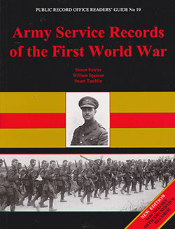 Front Cover, Army Service Records of the First World War, Public Record Office Readers' Guide No 19, 1997.