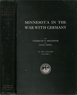 Front Cover, Minnesota in the War with Germany, Volume 1, 1928.