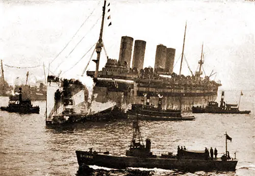 The "Mount Vernon" in Boston Harbor with Her Priceless Cargo: Victorious Doughboys.