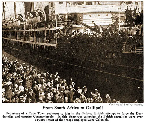From South Africa to Gallipoli.