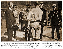 On July 4, 1917, American Sailors in England Played a Game of Baseball at Chelsea.