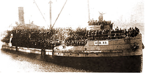 Tender HSB 33 Transports Troop's Ashore at Brest.