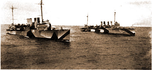 Examples of Camouflage: USS Destroyers Fairfax and Small.