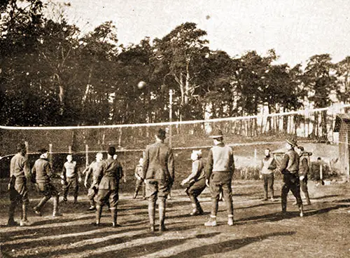 Volley Ball in American POW Camp at Rastatt.
