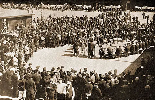 An Open Air Concert at by the Camp Band at Münster POW Camp.