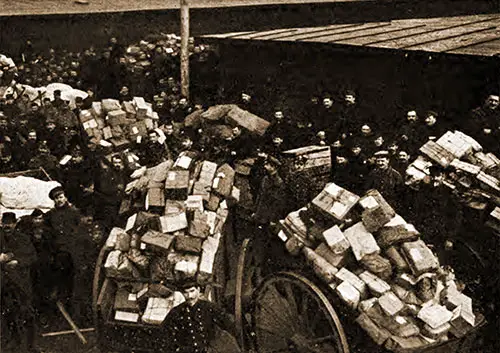 Arrival of Food Parcels in Prison Camp, Münster.