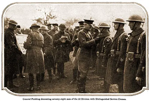 General Pershing Decorating 78 Men from the 2nd Division with Distinguished Service Crosses.