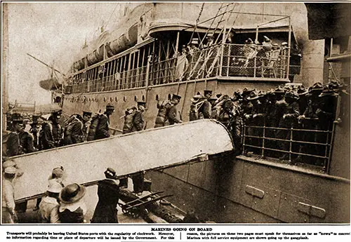 Marines Embarking on Transport Ship for Europe.