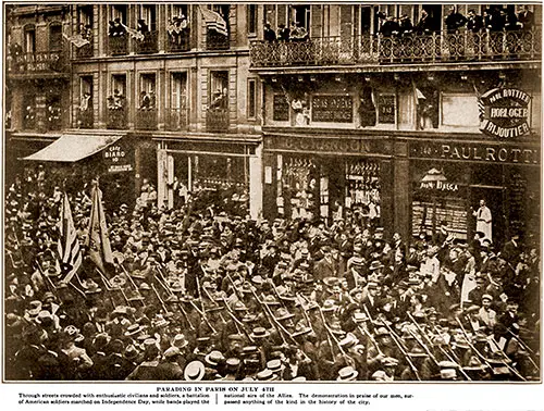 Parade in Paris on the Fourth of July.