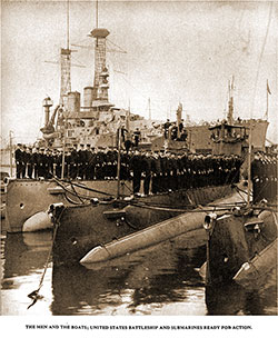 GGA Image ID # 1829c25e89 A United States Battleship and Submarines Ready for Action.