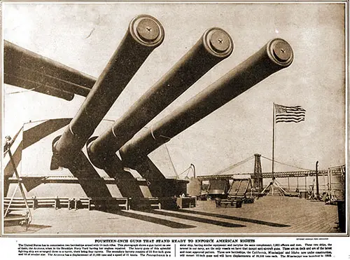 14-Inch Guns Stand Ready to Enforce American Rights.