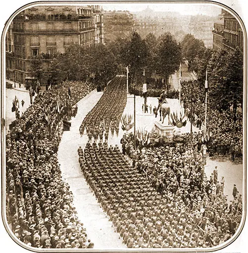 Americans In Paris On the Parade of The Unconquered.