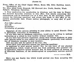 Exhibit B: Application for Membership in Telephone Unit, Adele Hoppock, 1918.