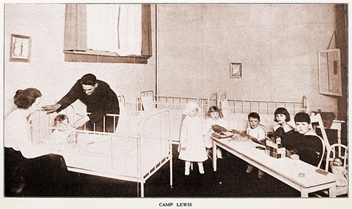 Guest Room at the YWCA Hostess House at Camp Lewis That Can Accommodate Children.