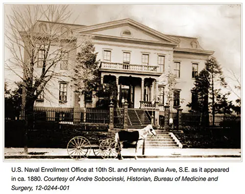 US Naval Enrollment Office at 10th St. and Pennsylvania Ave, S.E. as It Appeared in Ca. 1880.