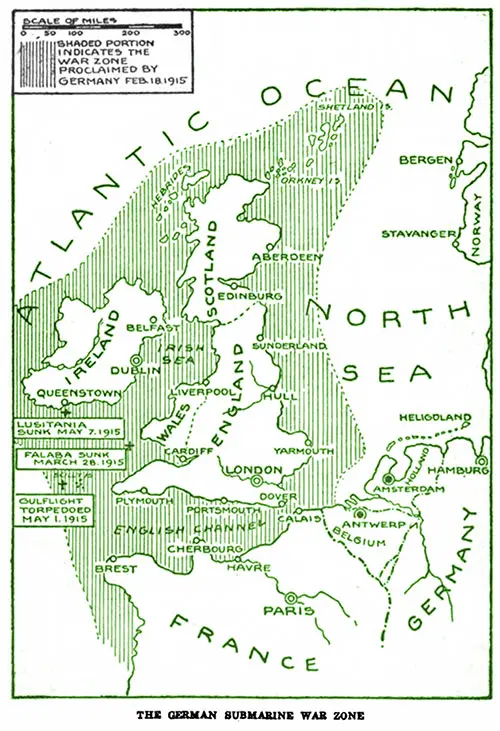 The German Submarine War Zone.