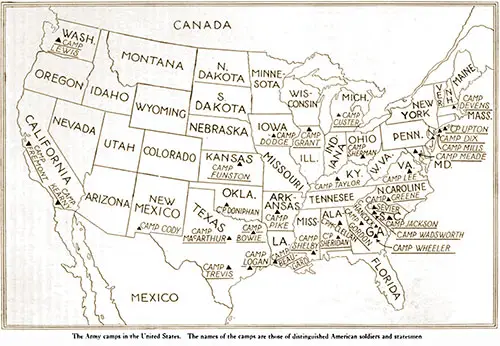 The Army Camps in the United States.