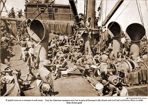 A Typical Scene on a Transport in Mid Ocean.