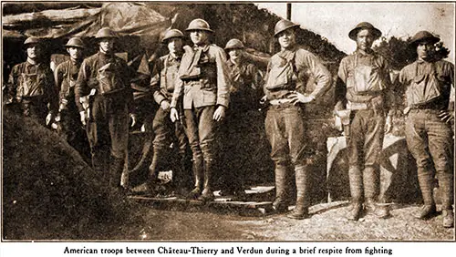 American Troops between Château-Thierry and Verdun during a Brief Respite from Fighting.