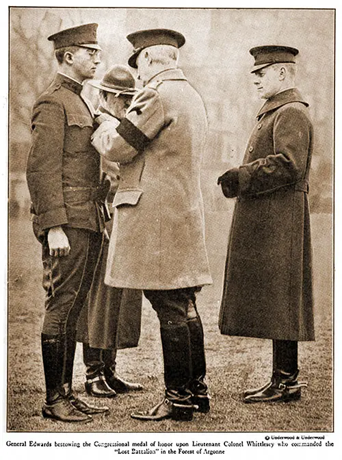 General Edwards Bestowing the Congressional Medal of Honor upon Lieutenant Colonel Whittlesey, Who Commanded the "Lost Battalion" in the Forest of Argonne.