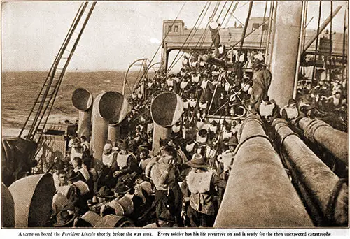 A Scene on Board the SS President Lincoln Shortly before She Was Sunk.