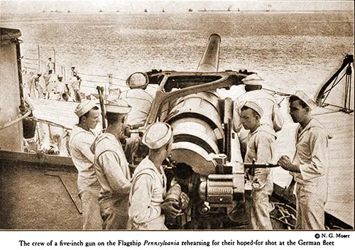 The Crew of a Five-Inch Gun on the Flagship Pennsylvania Rehearsing for Their Hoped-for Shot at the German Fleet.