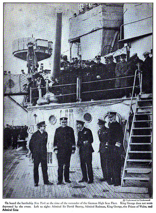 On Board the Battleship USS New York at the Surrender of the German High Seas Fleet.