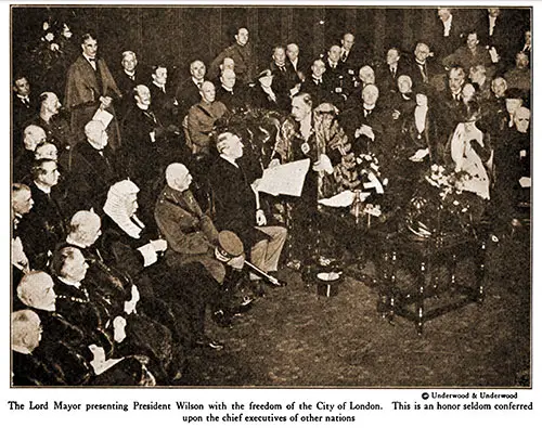 The Lord Mayor Presenting President Wilson with the Freedom of the City of London.