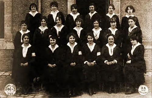 Group of Signal Corps Telephone Operators at the General Headquarters in Chaumont, France, 1918. U. S. Official Pictures of the World War, 1920.