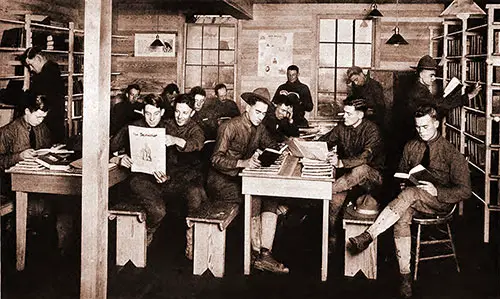 Magazines and Newspapers Are Popular in the Camp Libraries.