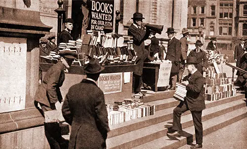 Book Campaign Conducted from the Steps of the New York Public Library.