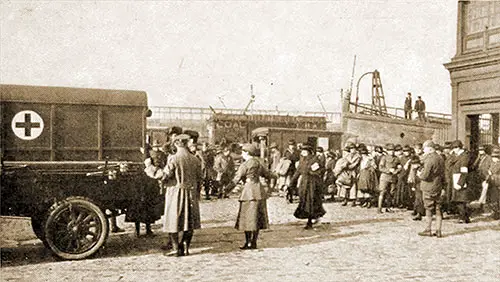 The Red Cross Ambulance at the Port of Debarkation.