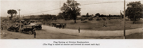 Flag Raising at Division Headquarters. Camp Grant Pictorial Brochure, 1917.