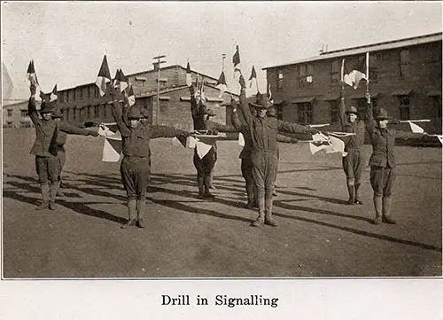 Drill in Signaling. Camp Grant Pictorial Brochure, 1917.