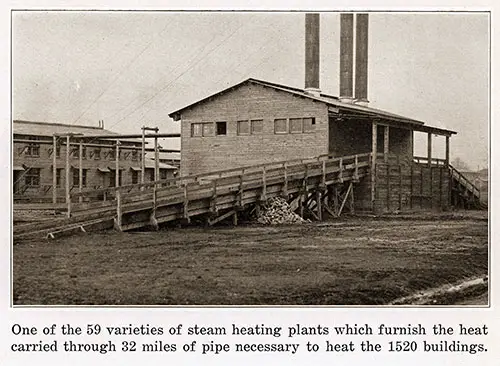 One of the 59 varieties of steam heating plants which furnish the heat carried through 32 miles of pipe necessary to heat the 1520 buildings.