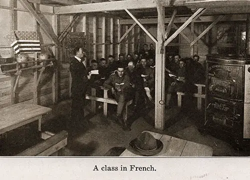 A class in French. Camp Grant Pictorial Brochure, 1917.