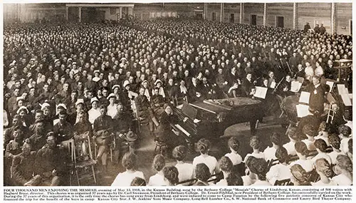 Four Thousand Men Enjoying the Messiah, Evening of 13 May 1918 in the Kansas Building.