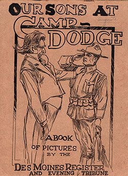 Front Cover, Our Sons at Camp Dodge: A Book of Pictures by the Des Moines Register and Evening Tribune, 1917.