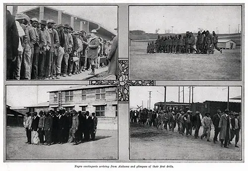 Camp Dodge Photographs, Series 10: Negro Contingents Arriving from Alabama and Glimpses of their First Drills.