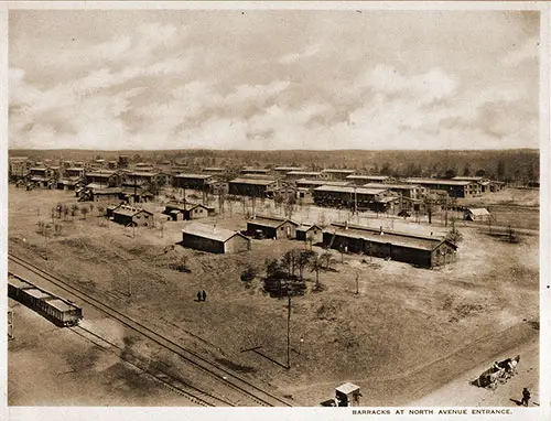 Barracks at North Avenue Entrance of Camp Pike.