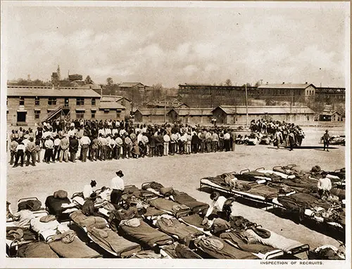 Inspection of Recruits. Scenes of Camp Pike, 1918.