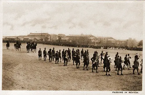 Soldiers Passing in Review. Scenes of Camp Pike, 1918.