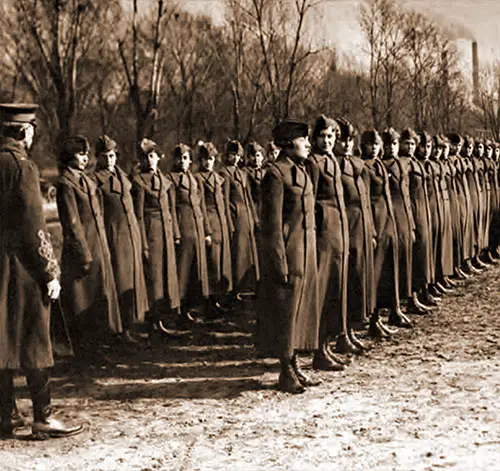 Women Marines in World War I in Formation.