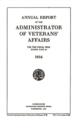 Front Cover, Annual Report of the Administrator of Veterans' Affairs For the Fiscal Year Ended June 30, 1936.