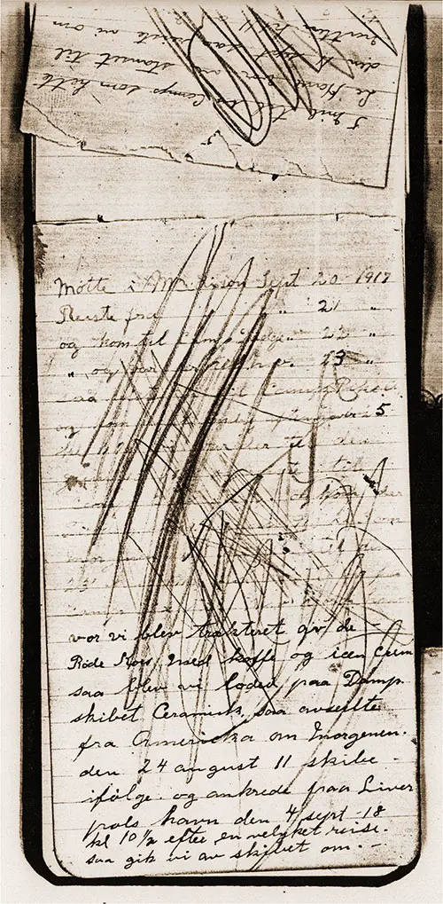 Sample Page from the Diary of Corporal Ludvig K. Gjenvick, National Army, 1918.