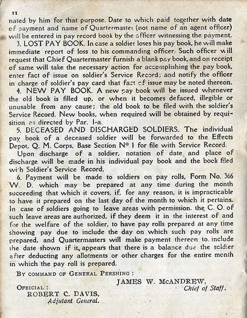 Page 11 of General Orders No. 126 from General Headquarters, American Expeditionary Forces, France 1 August 1918.