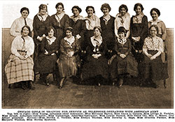 Chicago Girls in Training for Service as Telephone Operators with American Army.