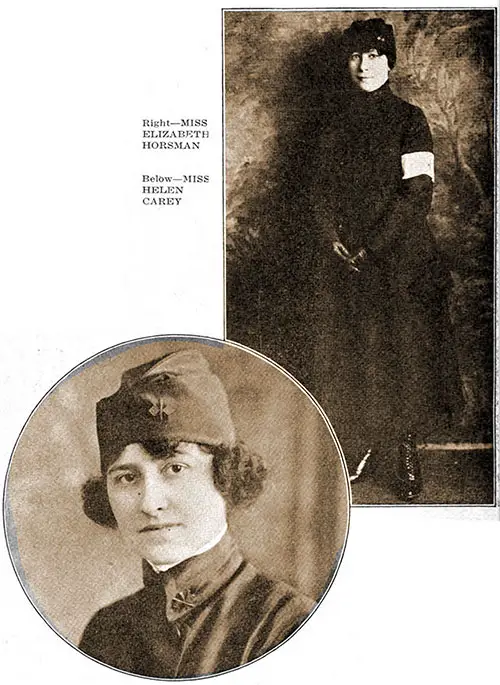 Right: Miss Elizabeth Horsman; Below: Miss Helen Carey.