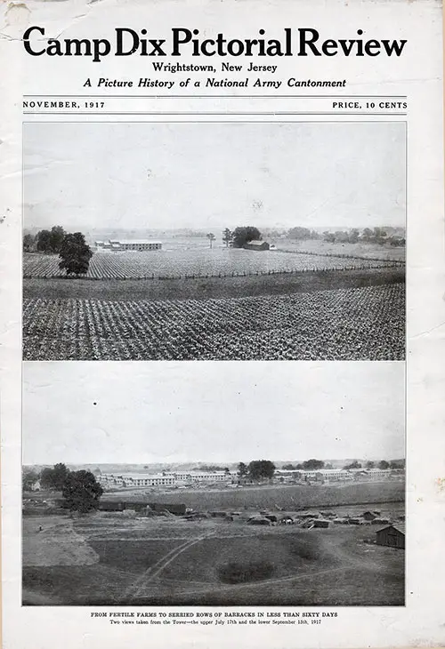 Front Cover, Camp Dix Pictorial Review: A Picture History of a National Army Cantonment, November 1917.